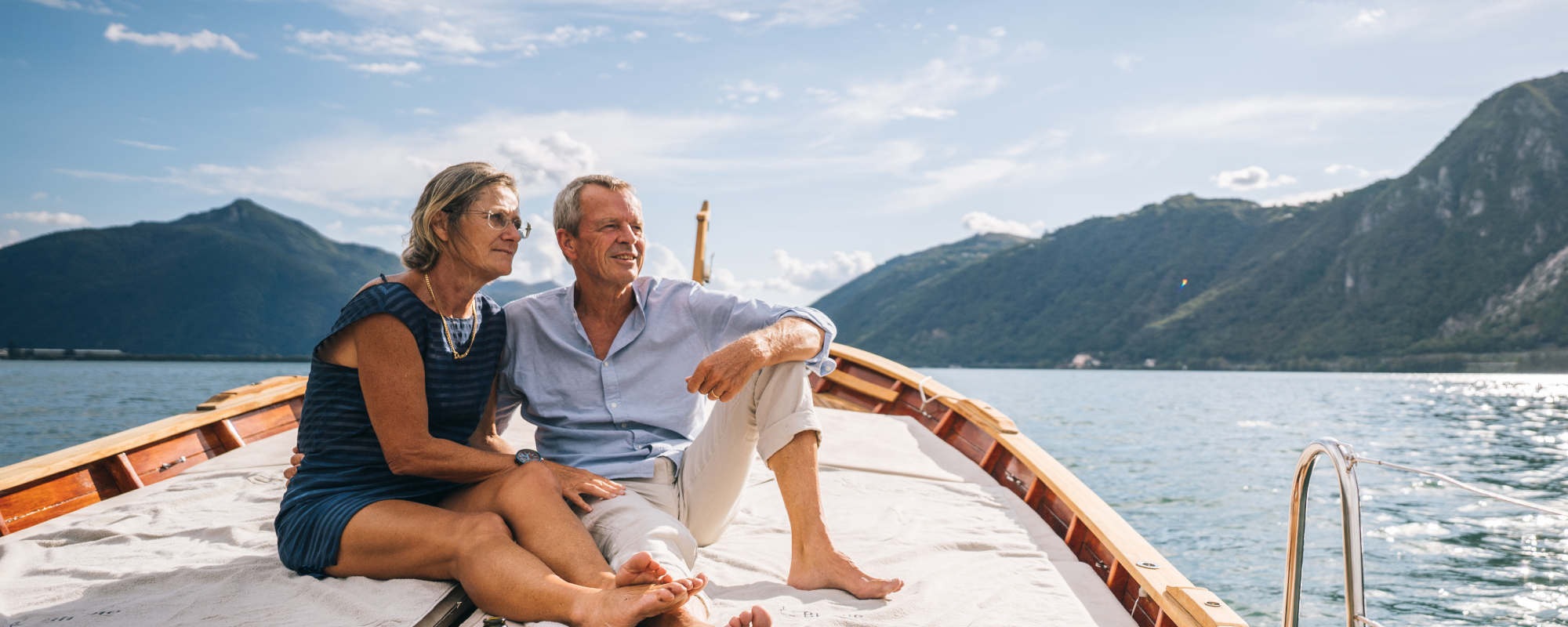 Man and a women on a boat on vacation