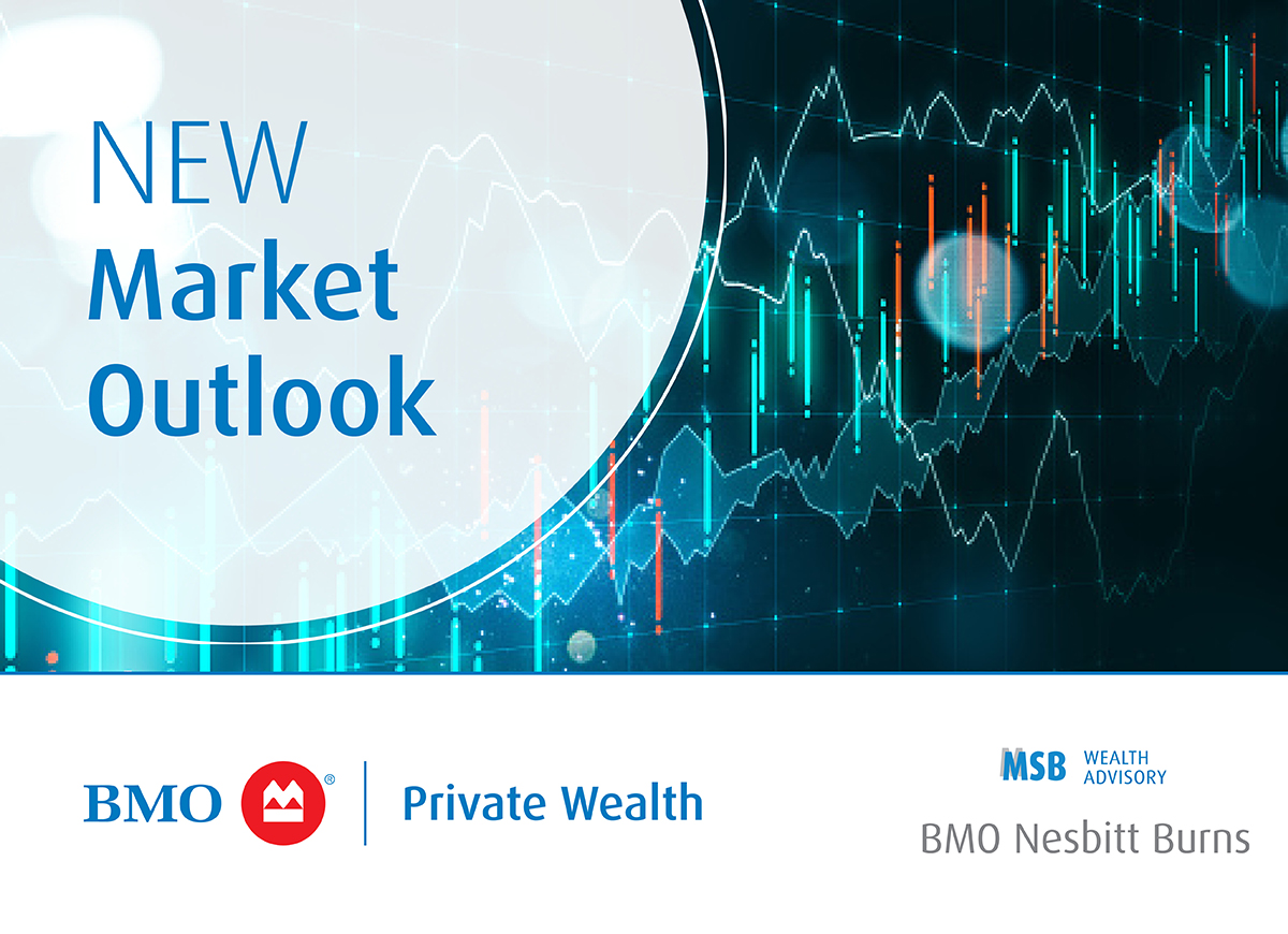 Image reads New Market Outlook with logos for BMO Private Wealth and MSB Wealth Advisory