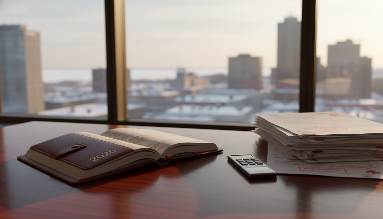 City Landscape with tax literature