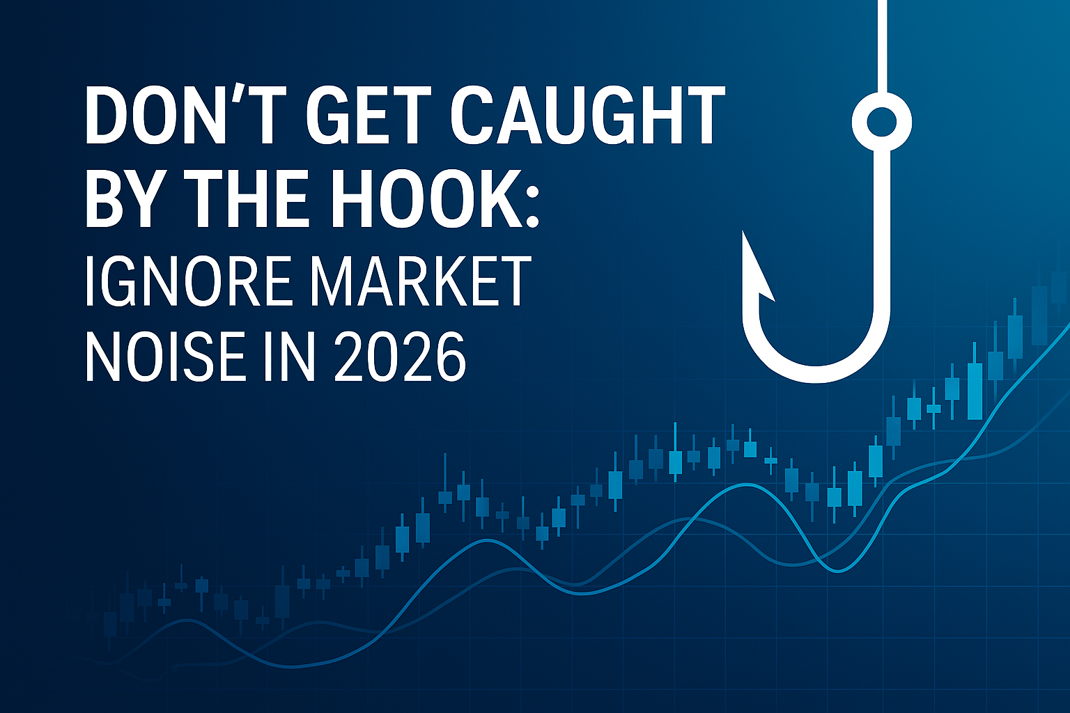 Fish hook with a bar chart in the background