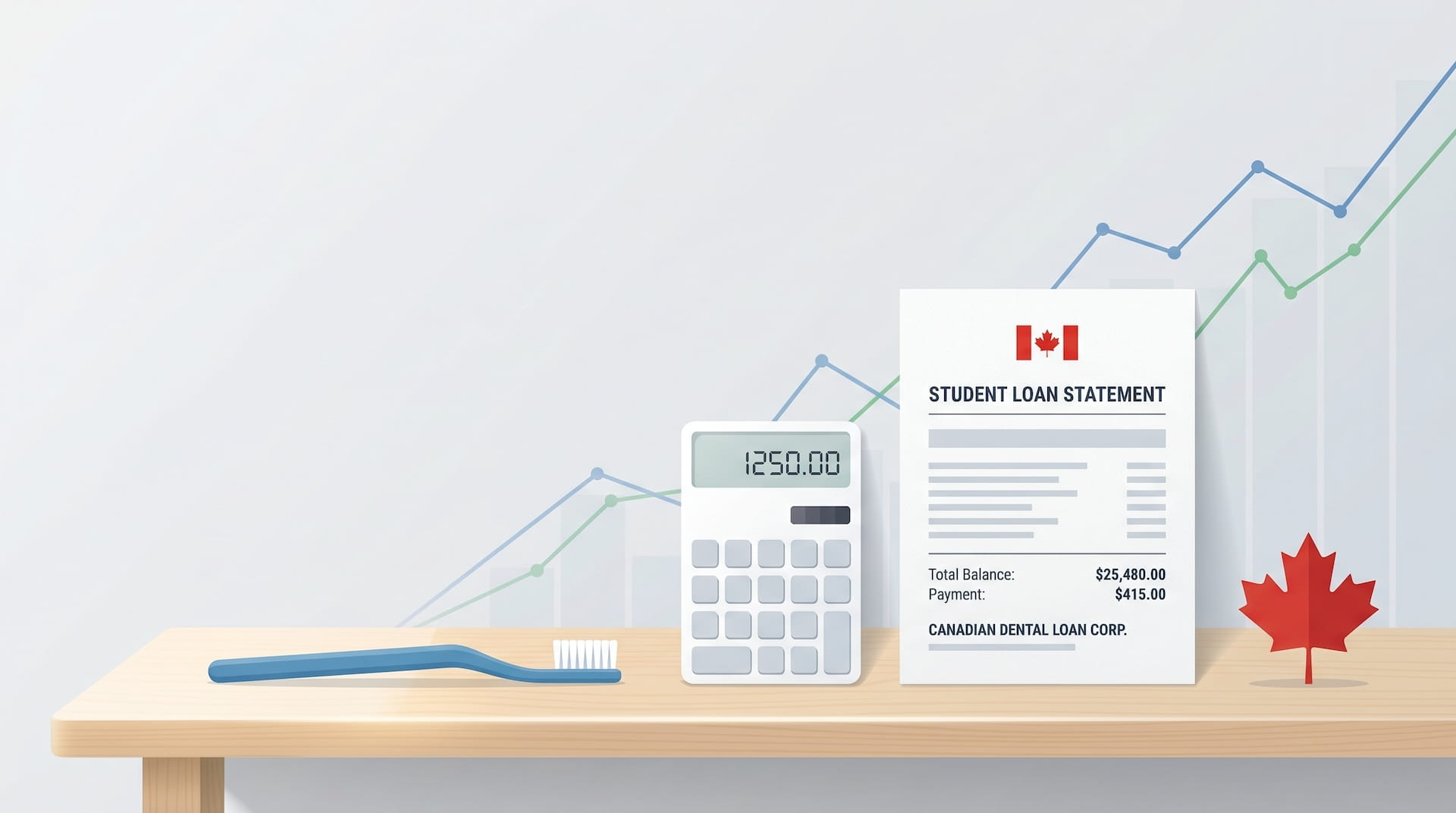 Statement showing student loan amount for a dentist