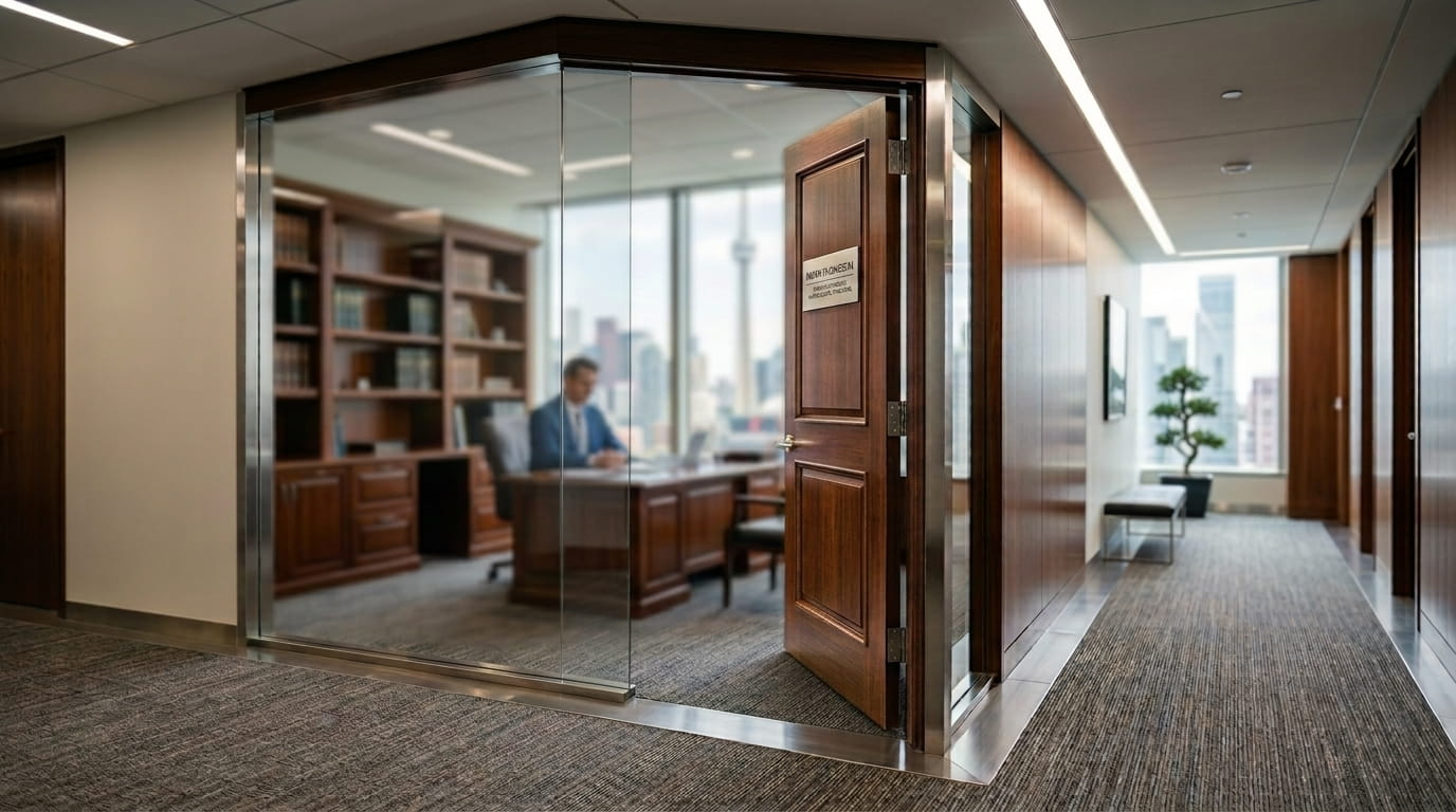 Man sitting behind desk in his office