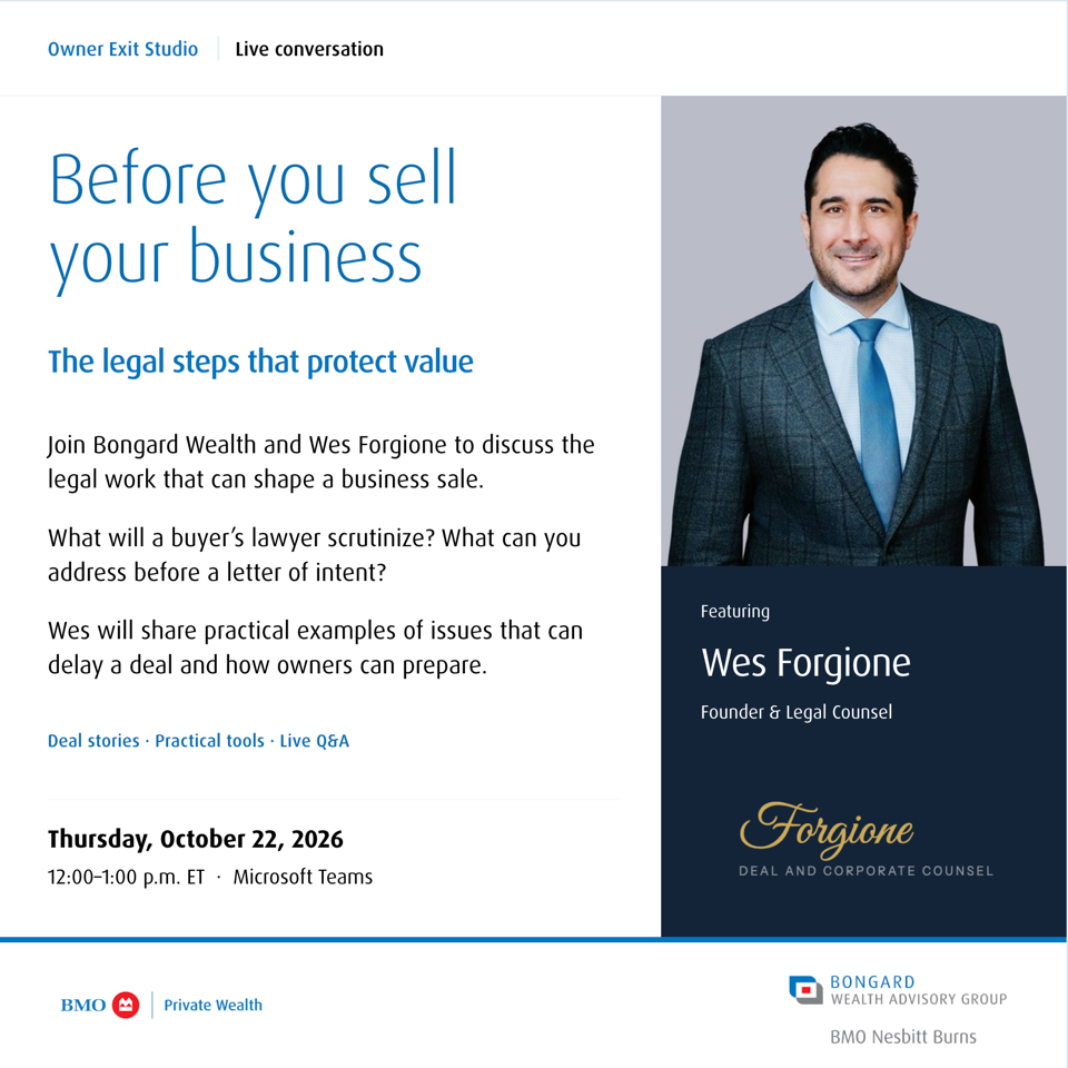 Before you sell your business, with Wes Forgione