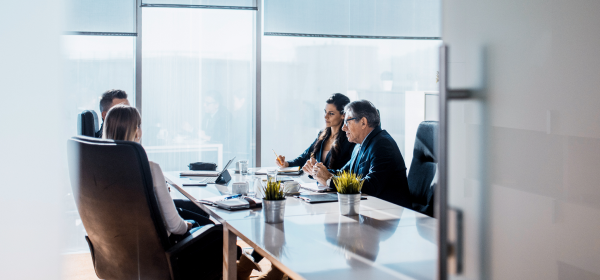 Group of people meeting in a board room